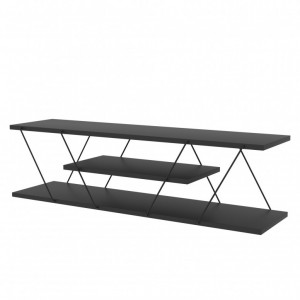 Comoda TV Salvador, Model Canaz, 120x33x30 cm, Antracit/Gri - Img 3