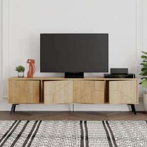 Comoda TV Salvador, Model Dune, 180x50x29.6 cm, Stejar - Img 3