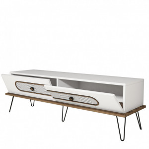 Comoda TV Salvador, Model Ekol, 145x45x40 cm, Alb - Img 4