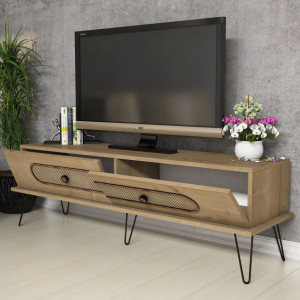 Comoda TV Salvador, Model Ekol, 145x45x40 cm, Stejar - Img 2