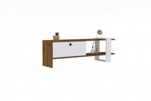 Comoda TV Salvador, Model Gaye, 120x36.8x25 cm, Nuc/Alb - Img 3