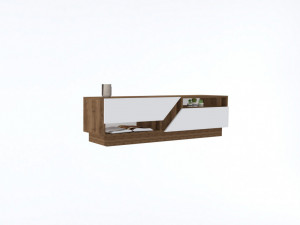 Comoda TV Salvador, Model Koza, 160x45x40 cm, Nuc/Alb - Img 3