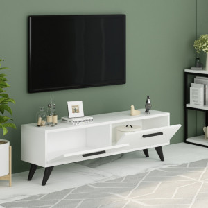 Comoda TV Salvador, Model Melisa, 120x45x29.6 cm, Alb - Img 2