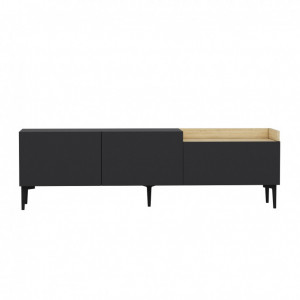 Comoda TV Salvador, Model Mia, 160x48x37 cm, Antracit - Img 2