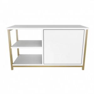 Comoda TV Salvador, Model Muskegon, 89.6x50.8x35.3 cm, Auriu/Alb - Img 5