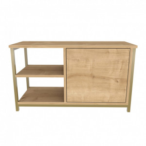Comoda TV Salvador, Model Muskegon, 89.6x50.8x35.3 cm, Auriu/Stejar - Img 5