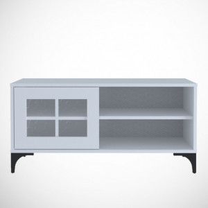 Comoda TV Salvador, Model Revival, 100x54x42 cm, Alb - Img 4