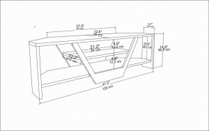 Comoda TV Salvador, Model Sares, 120x36.8x35 cm, Stejar/Alb - Img 7