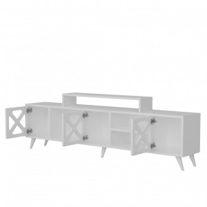 Comoda TV Salvador, Model Sinef, 180x45.7x29.5 cm, Alb - Img 3