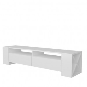 Comoda TV Salvador, Model Sosruko, 155x35x35 cm, Alb - Img 3