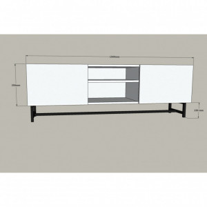 Comoda TV Salvador, Model Tugi, 150x50x40 cm, Stejar safir - Img 4