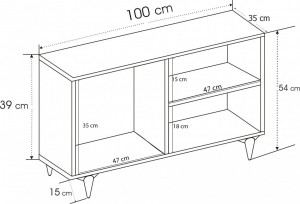 Comoda TV Salvador, Model Zisino, 100x54x35 cm, Alb - Img 6