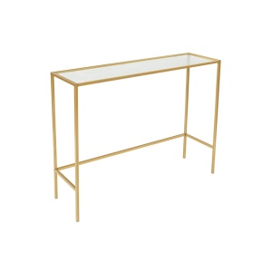 Consola Model Canvas, Auriu, 100x30x80 cm, blat sticla securizata - Img 6