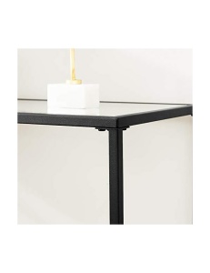 Consola Model Kai, Negru, 100x35x80 cm, blat sticla securizata - Img 7