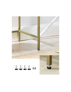 Consola Model Reese, Auriu, 100x35x80 cm, blat sticla securizata - Img 6
