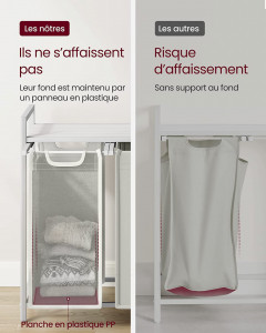 Cos de rufe, Vasagle, Alb, 92.5×33×72 cm - Img 5
