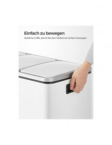 Cos pentru reciclare, 3 x 18L, Soft-Close, Alb, LTB54WT, 61 x 31 x 56 cm - Img 6