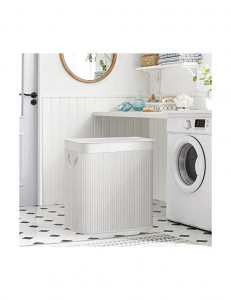 Cos pentru rufe, Songmics, 150 L, Alb, LCB091W01, Alb, 60 x 40 x 61 cm - Img 2