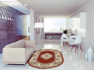 Covor Clasic, Lotos 571, Grena, 60x110 cm, Oval 1800 gr/mp - Img 6