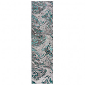 Covor traversă Marbled VERDE SMARALD 80X300 cm, Flair Rugs - Img 2