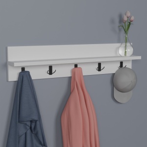 Cuier de perete Esform, alb, 80x11x18 cm - Img 2