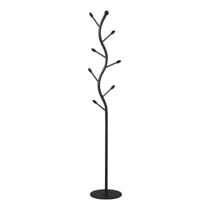 Cuier Lelom, negru, 30x30x170 cm