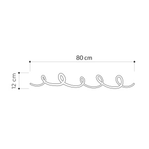Cuier metalic Model Sing, Negru, 80x12x5 cm - Img 3