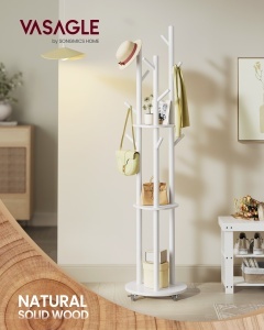 Cuier tip pom cu roti Model Goliath, Alb, 40 x 175 cm - Img 2