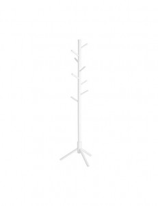 Cuier tip pom Model Clayton, Alb, 47x47x175 cm