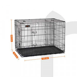 Cusca de caini din sarma, Feandrea, Negru, 122x74.5x80.5 cm - Img 6