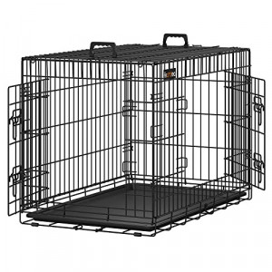Cusca de caini din sarma, Feandrea, Negru, 92.5x57.5x64 cm - Img 2