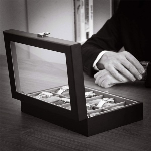 Cutie pentru ceasuri Model Luxury Vault, Negru, 30.2x20.2x8.1 cm - Img 3