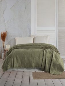 Cuvertura Pled pentru pat dublu Model Sirius Khaki