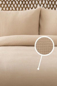 Cuvertura Pled pentru pat dublu Model Waffle Beige - Img 2