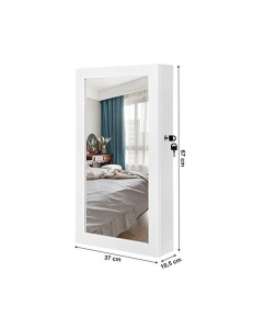 Dulap de bijuterii Model Hodge, Alb, 37x10x67 cm - Img 5