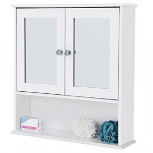 Dulap de depozitare pentru baie, Vasagle, Alb, 56.5x13x58.5 cm - Img 6