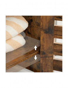 Dulap de depozitare pentru baie, Vasagle, Maro Rustic, 17 x 12 x 65 cm, BBK160X01 - Img 5