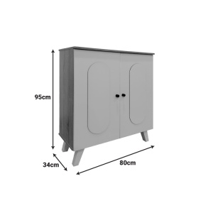 Dulap de pantofi Cathi, natural/antracit, 80x34x95 cm - Img 5