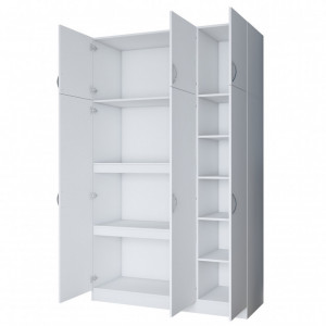 Dulap haine Model BA104, Alb, 145x55x239 cm - Img 2
