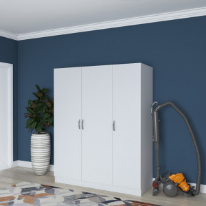 Dulap haine Model BA105, Alb, 145x55x181.8 cm - Img 7