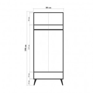 Dulap haine Model City, Multicolor, 80x45x190 cm - Img 4