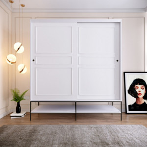 Dulap haine Model Martin, Alb, 190x57x200 cm - Img 1