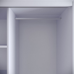 Dulap haine Model Martin, Alb marmorat/Negru/Auriu, 120x57x200 cm - Img 8
