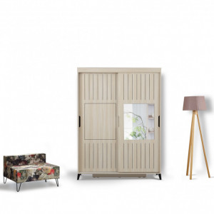 Dulap haine Model Pacific, Bej, 140x60x216 cm - Img 1