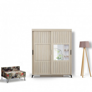 Dulap haine Model Pacific, Bej, 180x60x216 cm - Img 1