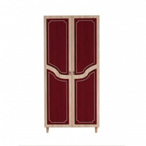 Dulap haine Model Stil, Stejar sonoma/Rosu, 90x52x192 cm - Img 5