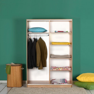 Dulap haine Model SWD-512-SN-2, Stejar sonoma, 120x40x187 cm - Img 5