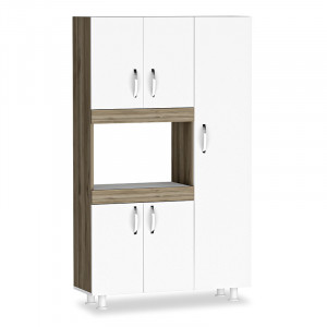 Dulap multifunctional Model Defne, Alb/Nuc, 89x37.5x160 cm - Img 1