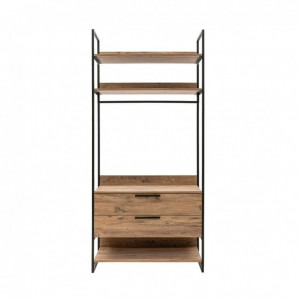 Dulap multifunctional Model Dynamic, Stejar/Negru, 104x52x225 cm - Img 2