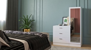 Dulap multifunctional Model Ulises, Alb, 40x140x47 cm - Img 3